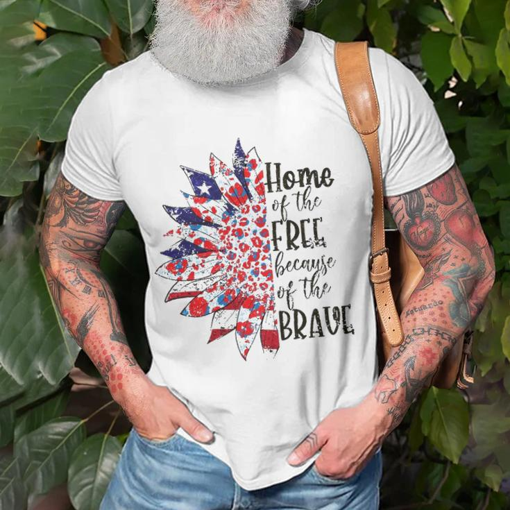 America The Home Of Free Because Of The Brave Plus Size Unisex T-Shirt Gifts for Old Men