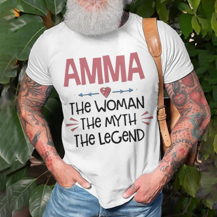 Amma Grandma Amma The Woman The Myth The Legend T-Shirt Gifts for Old Men