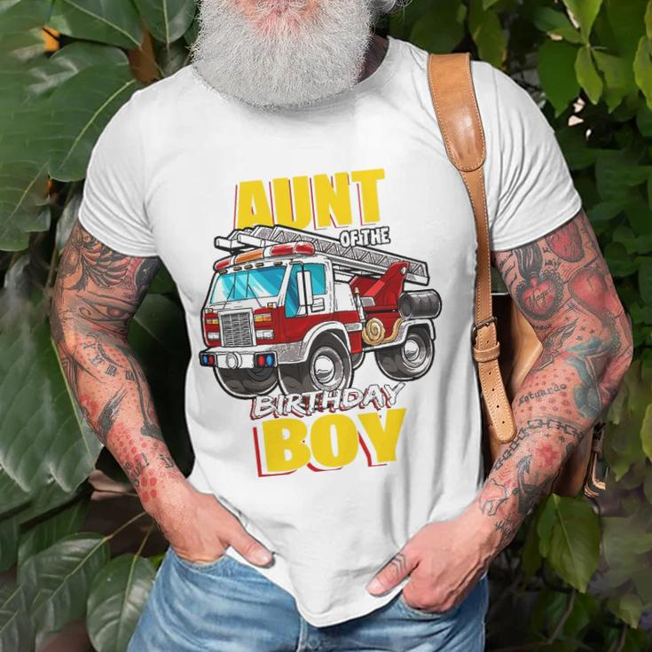 Aunt Of The Birthday Boy Matching Family Fireman Firetruck Unisex T-Shirt Gifts for Old Men