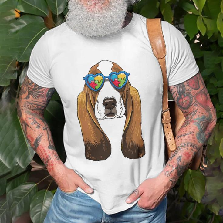 Autism Awareness Basset Hound Dog Puzzle Boys Kids Unisex T-Shirt Gifts for Old Men