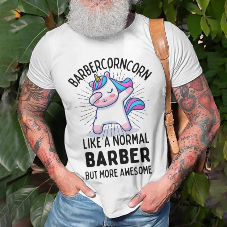 Barbercorn Funny Unicorn Dabbing Gift Like A Normal Barber But More Awesome Unisex T-Shirt Gifts for Old Men