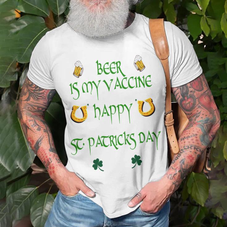 Beer Is My Vaccine Funny St Patricks 608 Shirt Unisex T-Shirt Gifts for Old Men