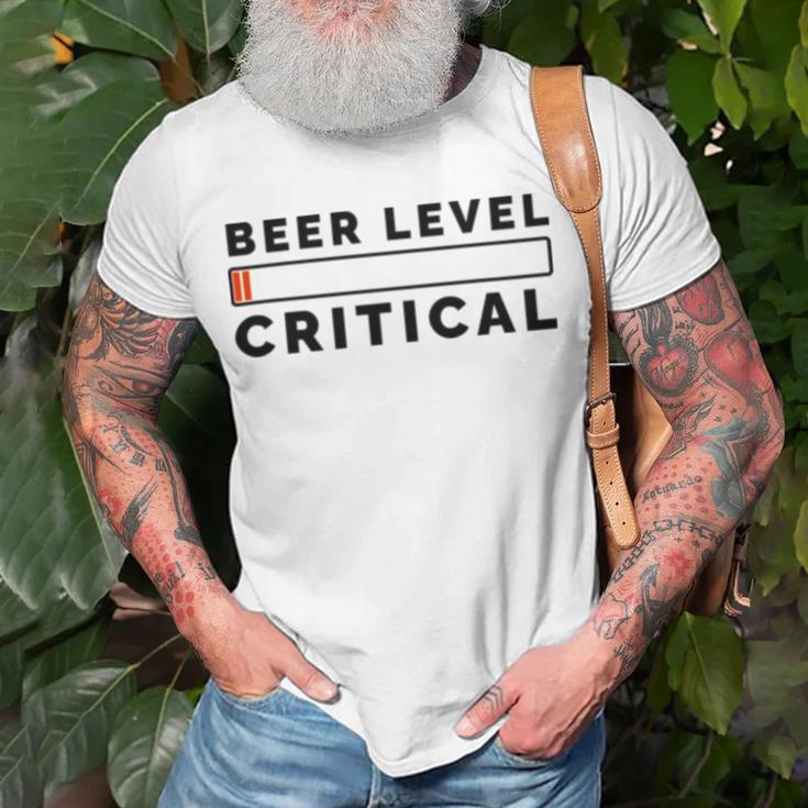 Beer Level Critical Unisex T-Shirt Gifts for Old Men