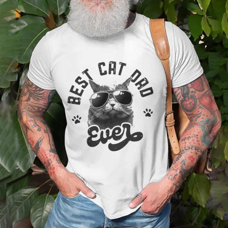 Best Cat Dad Ever Funny Daddy Fathers Day Retro Vintage Men Unisex T-Shirt Gifts for Old Men