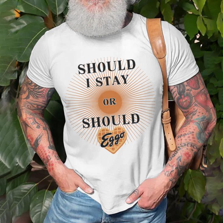 Best Seller Should I Stay Or Should Eggo Merchandise Unisex T-Shirt Gifts for Old Men