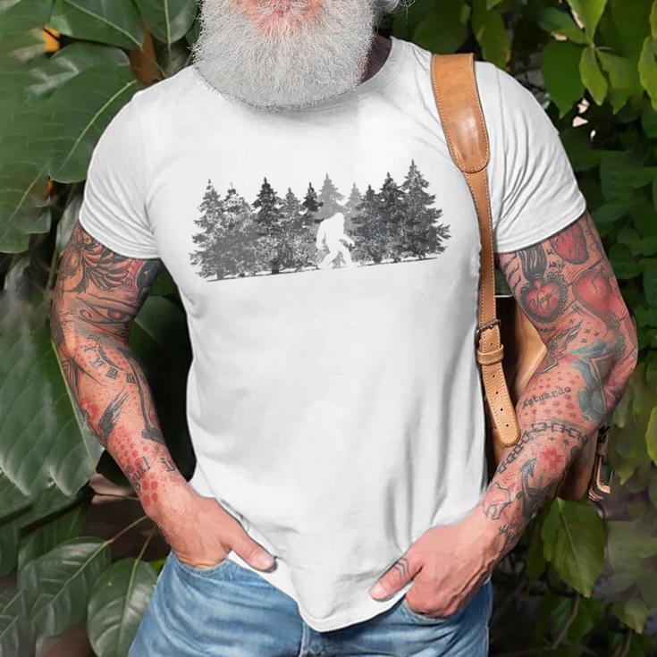 Bigfoot In The Forest Unisex T-Shirt Gifts for Old Men