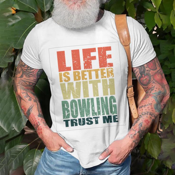 Bowling Saying Funny Unisex T-Shirt Gifts for Old Men