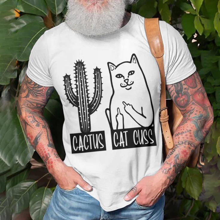 Cat Cuss Cactus Funny Cat Joke Unisex T-Shirt Gifts for Old Men