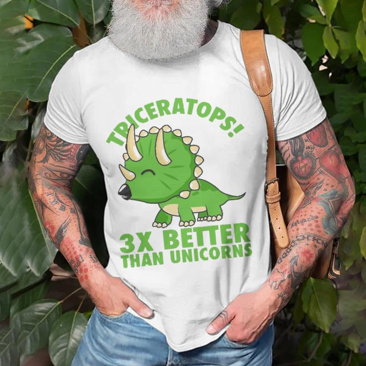 Cool Triceratops 3X Better Than Unicorns Funny Dinosaur Gift Unisex T-Shirt Gifts for Old Men