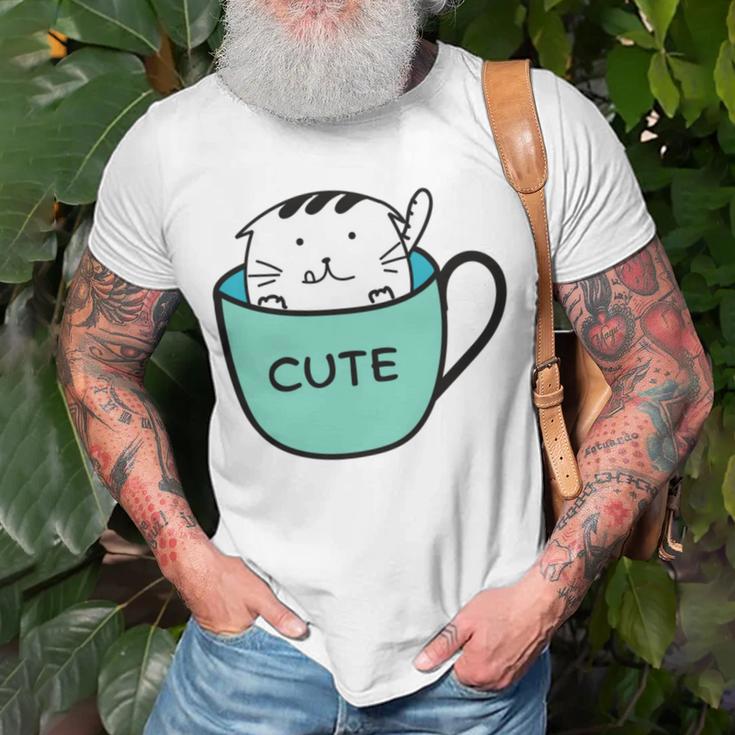 Cute Cat In Mug Unisex T-Shirt Gifts for Old Men