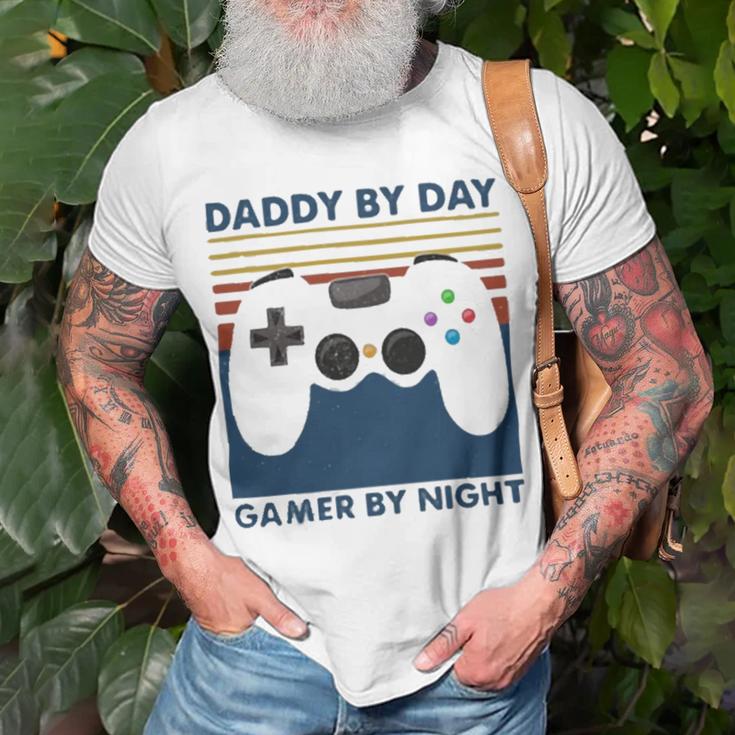 Daddy By Day Gamer By Night 250 Shirt Unisex T-Shirt Gifts for Old Men