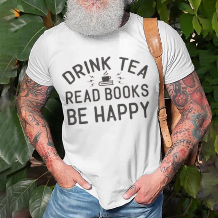 Drink Tea Read Books Unisex T-Shirt Gifts for Old Men