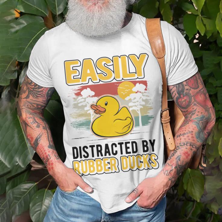 Easily Distracted By Rubber Ducks Duck V2 Unisex T-Shirt Gifts for Old Men