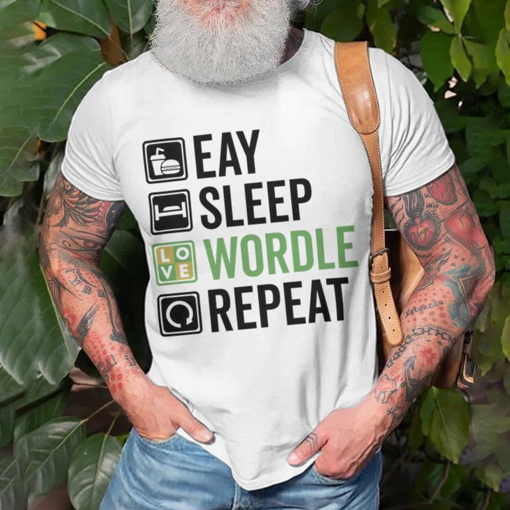 Eat Eat Sleep Wordle Repeat Wordle Lover Wordle Addict Unisex T-Shirt Gifts for Old Men