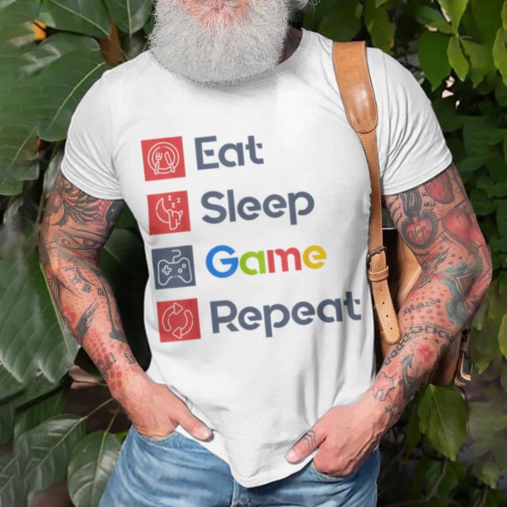 Eat Sleep Game Repeat Unisex T-Shirt Gifts for Old Men