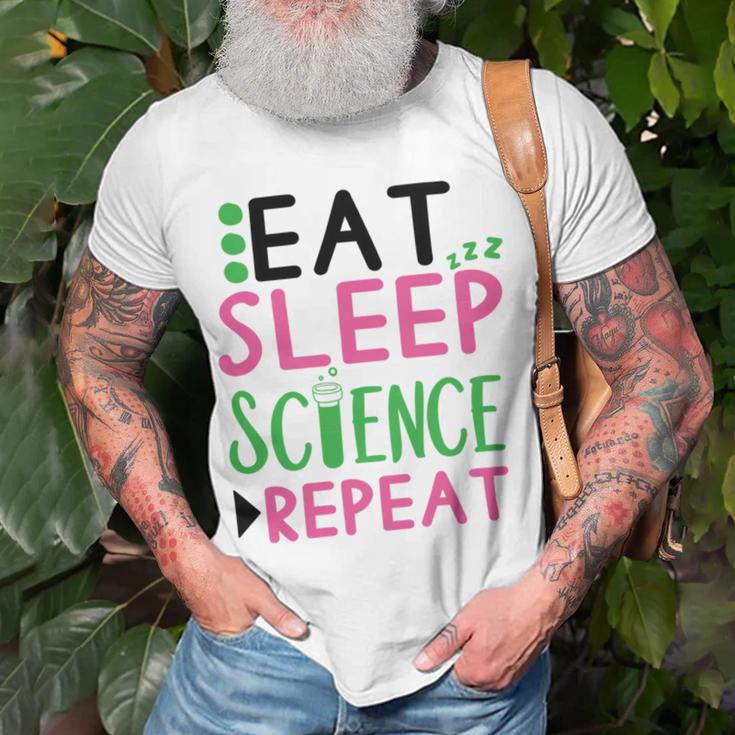 Eat Sleep Science Repeat Unisex T-Shirt Gifts for Old Men