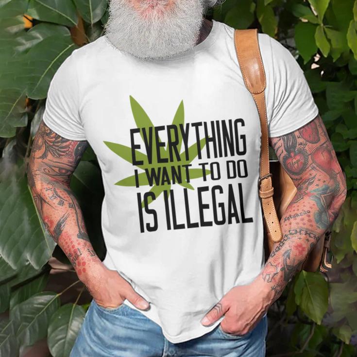 Everything I Want To Do Is Illegal V2 Unisex T-Shirt Gifts for Old Men