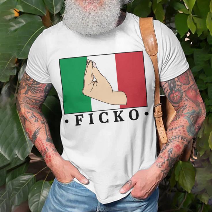 Ficko Italian Hand Sign Unisex T-Shirt Gifts for Old Men