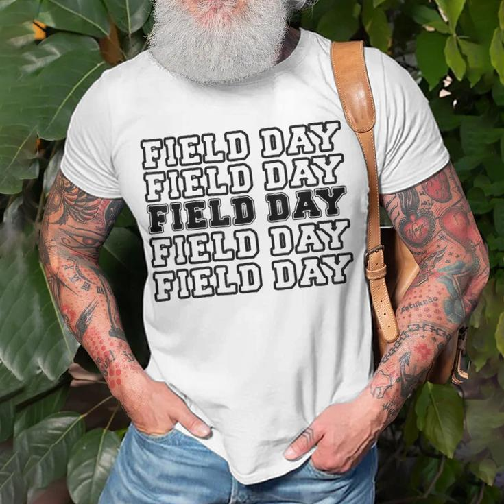 Field Day 2022 Last Day Of School Teacher Kids Yellow Unisex T-Shirt Gifts for Old Men