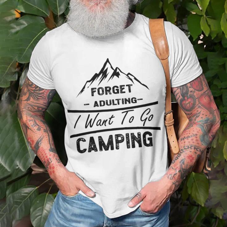 Forget Adulting I Want To Go Camping V2 Unisex T-Shirt Gifts for Old Men