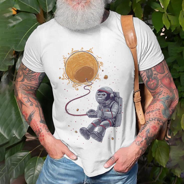 Funny Astronaut Monkey Blowing Sun V2 Unisex T-Shirt Gifts for Old Men