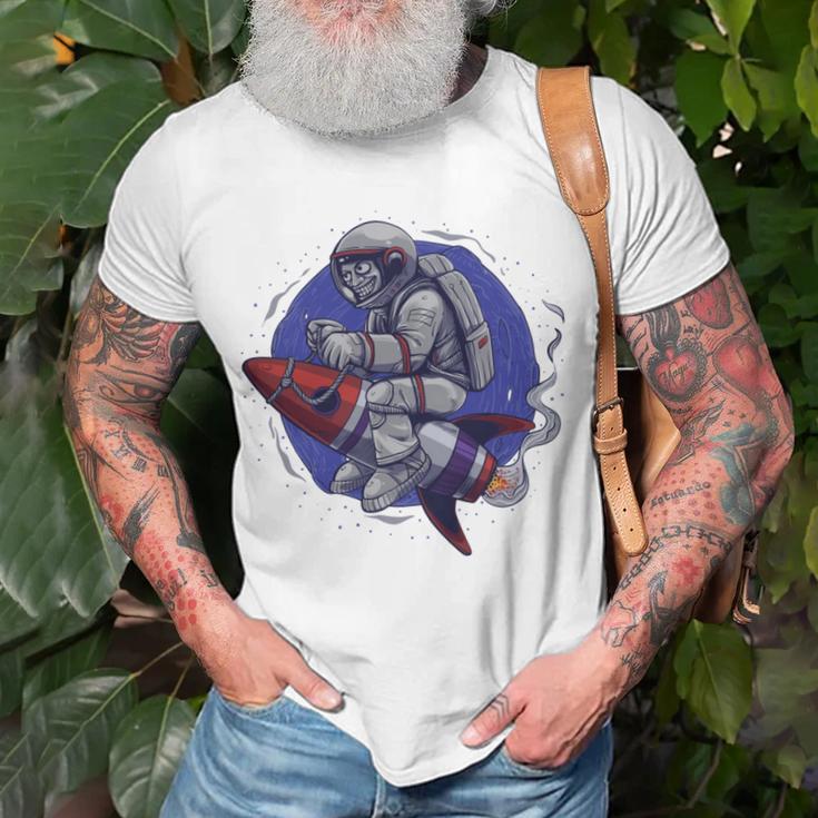 Funny Astronaut Monkey V4 Unisex T-Shirt Gifts for Old Men