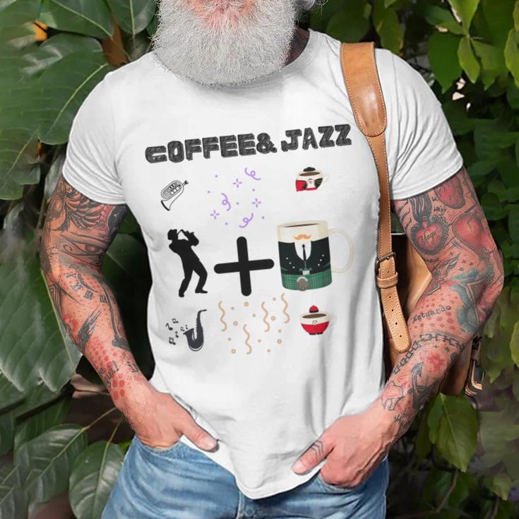 Funny Coolgiftcute Coffee Jazz Jazzmusiccoffeejazz Loverjazz Musicnashvillevintageguitar Unisex T-Shirt Gifts for Old Men