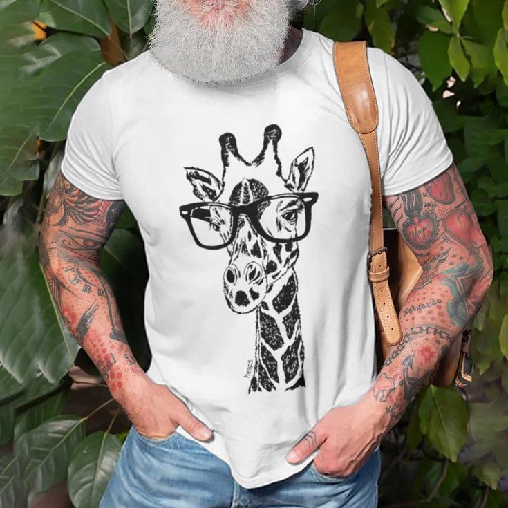 Giraffe With Glasses Unisex T-Shirt Gifts for Old Men