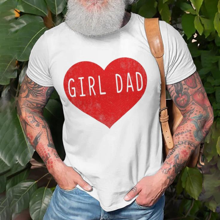 Girl Dad Heart Fathers Day Vintage Retro Unisex T-Shirt Gifts for Old Men