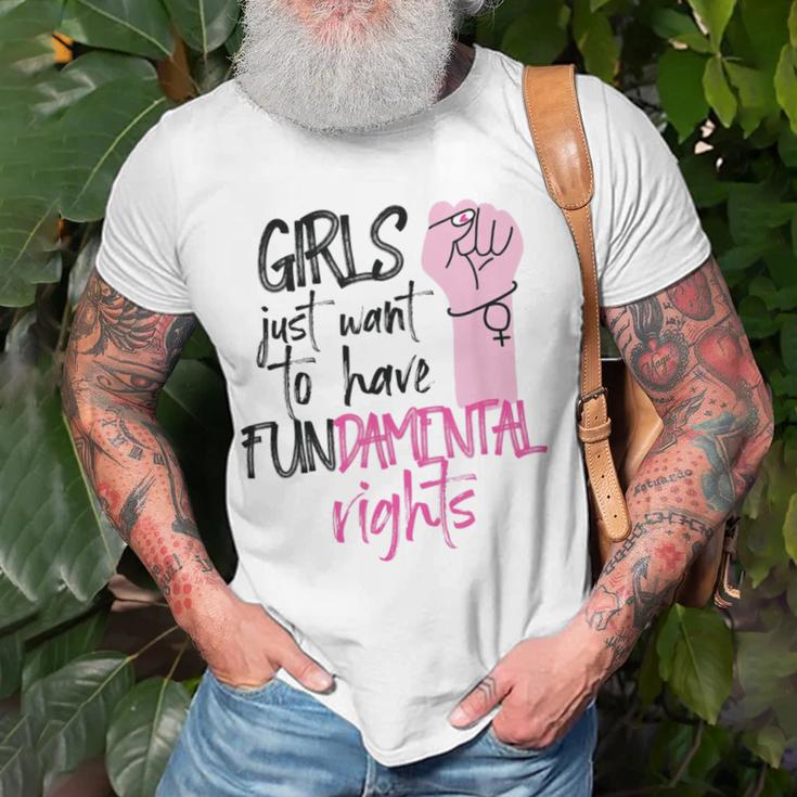 Girls Just Wanna Have Fundamental Human Rights Funny V2 Unisex T-Shirt Gifts for Old Men