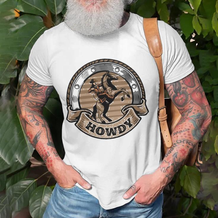 Howdy Western Cowboy Country Texan Farmer Rodeo Cowboy Unisex T-Shirt Gifts for Old Men