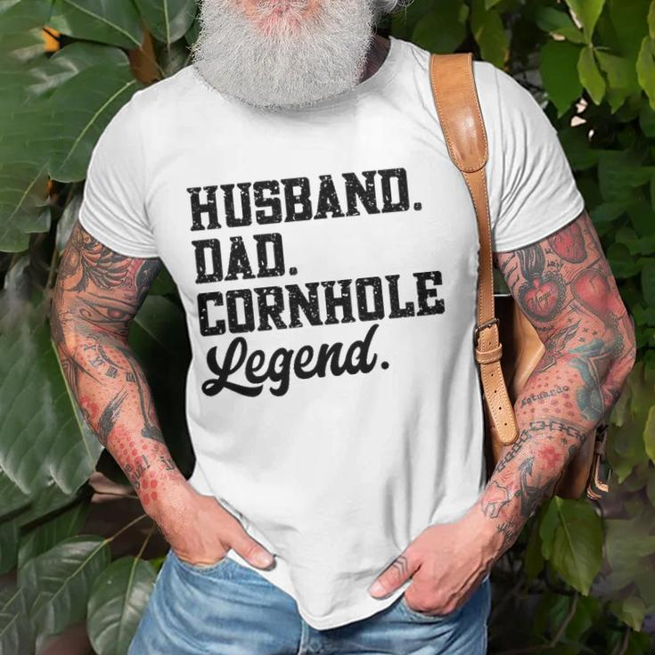 Husband Dad Cornhole Legend Bean Bag Lover Unisex T-Shirt Gifts for Old Men