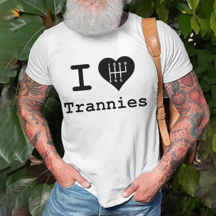 I Love Trannies Heart Car Lovers Gift Unisex T-Shirt Gifts for Old Men