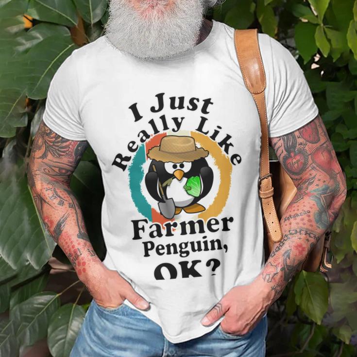 I Really Like Farmer Penguin Ok Unisex T-Shirt Gifts for Old Men