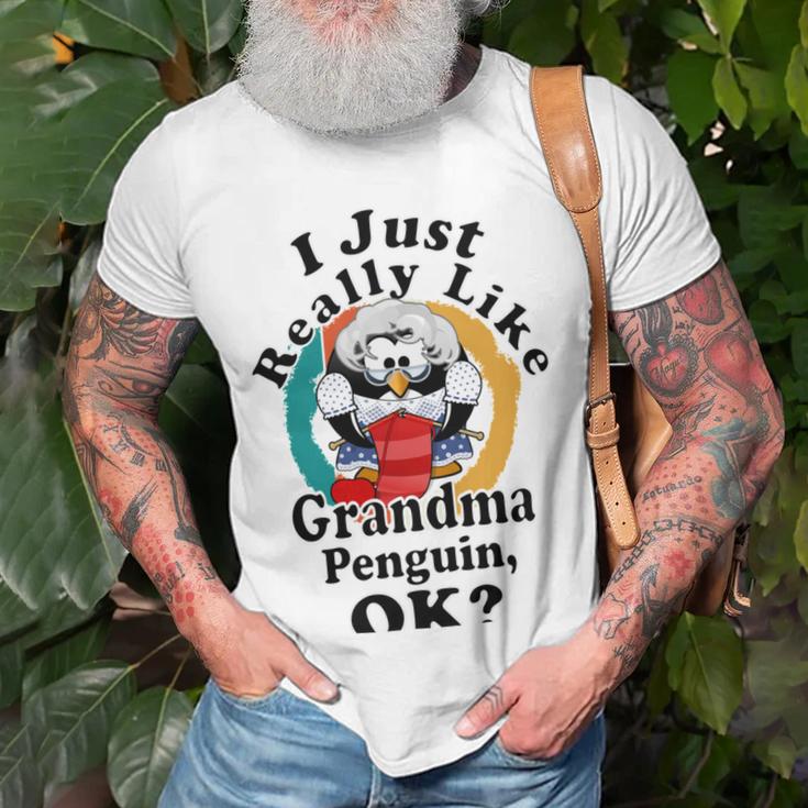 I Really Like Grandma Penguin Ok Unisex T-Shirt Gifts for Old Men