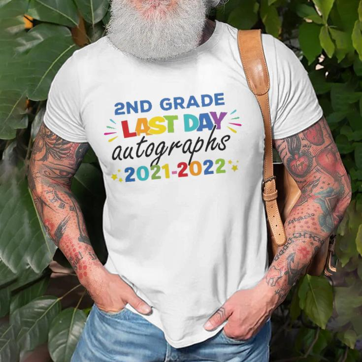 Last Day Autographs For 2Nd Grade Kids And Teachers 2022 Education Unisex T-Shirt Gifts for Old Men
