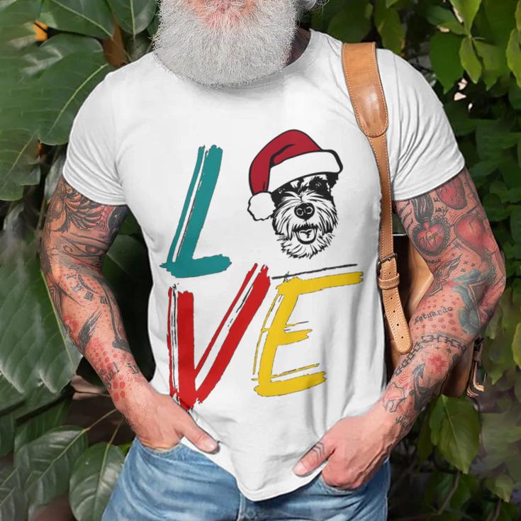 Love My Xmas Miniature Schnauzer Unisex T-Shirt Gifts for Old Men