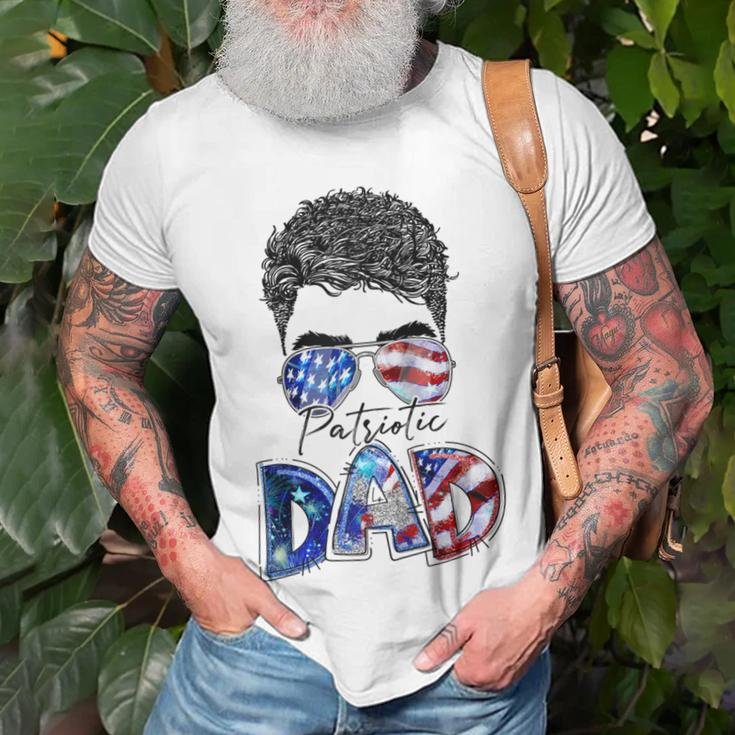 Mens 4Th Of July American Flag Dad Life Patriotic Dad Daddy Unisex T-Shirt Gifts for Old Men