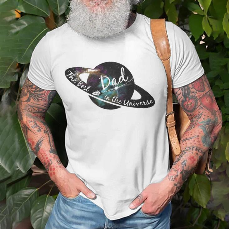 Mens Best Dad In The Universe Fathers Day - Space Nebula Gift Unisex T-Shirt Gifts for Old Men