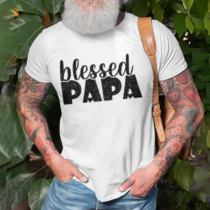 Mens Papa Grandpa Proud New Dad Blessed Papa Fathers Day Unisex T-Shirt Gifts for Old Men