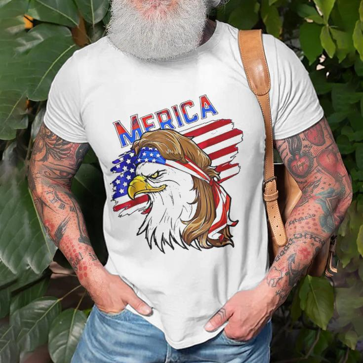 Merica Eagle American Flag Mullet Hair Redneck Hillbilly Unisex T-Shirt Gifts for Old Men