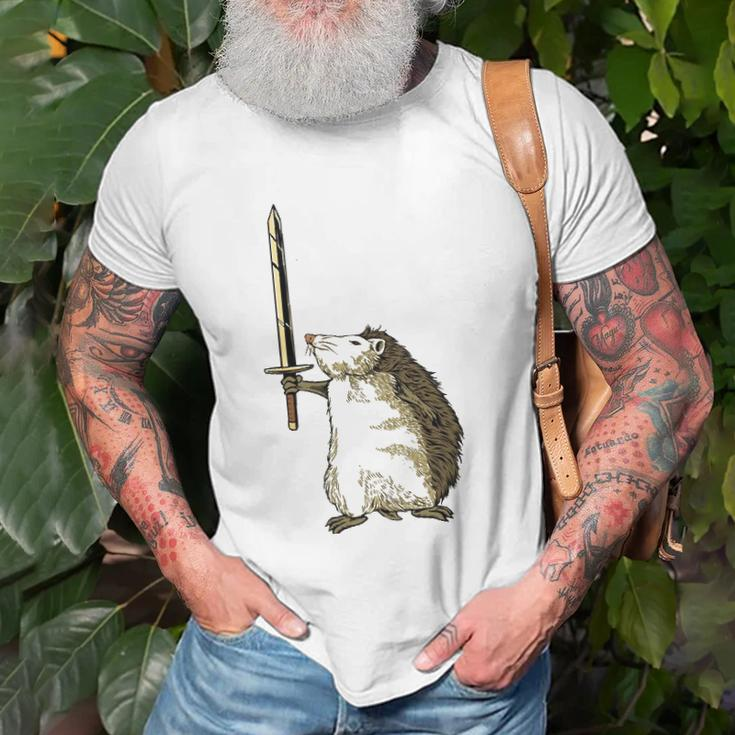 Mighty Hedgehog With Long Sword Unisex T-Shirt Gifts for Old Men