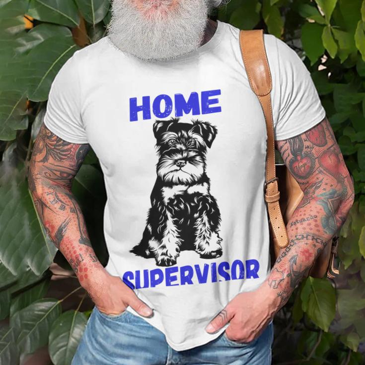 Miniature Schnauzer Home Supervisor Child Wrangler Multi Tasking Dog Unisex T-Shirt Gifts for Old Men