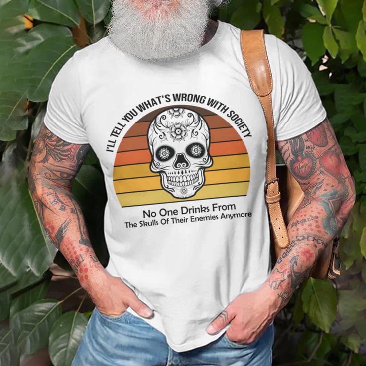 Official Wrong Society Drink From The Skull Of Your Enemies V2 Unisex T-Shirt Gifts for Old Men