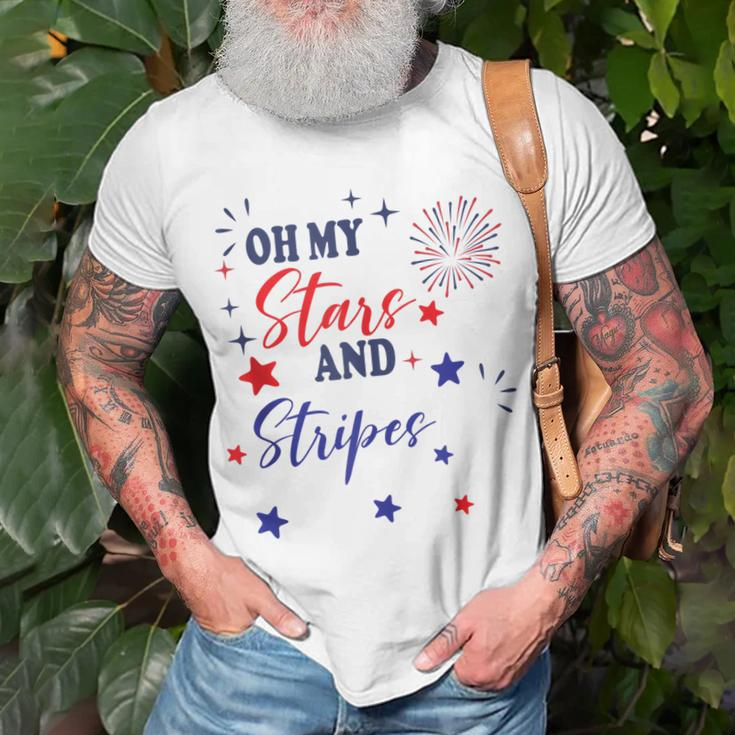 Oh My Stars And Stripes July 4Th Patriotic Fireworks Unisex T-Shirt Gifts for Old Men