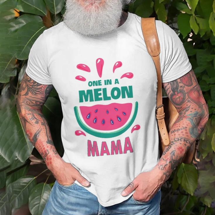 One In A Melon Mama Watermelon Funny Family Matching Mothers Day Unisex T-Shirt Gifts for Old Men