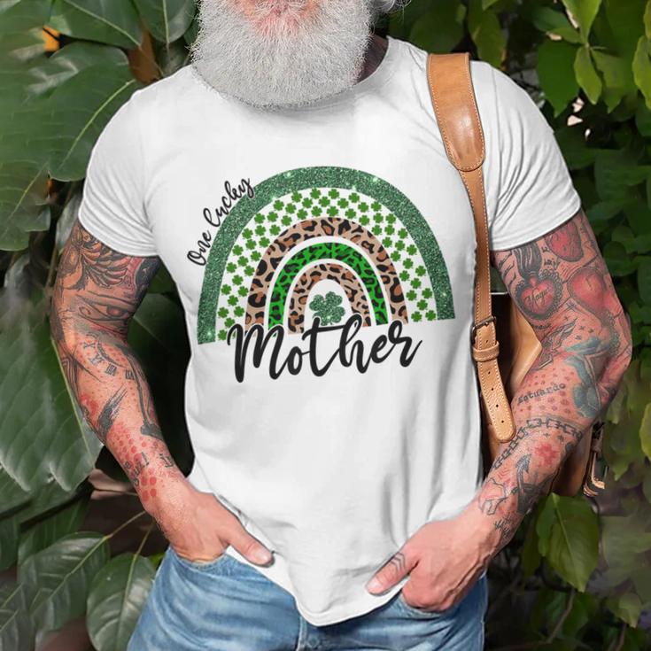 One Lucky Mother Irish Rainbow Leopard St Patricks Day Unisex T-Shirt Gifts for Old Men