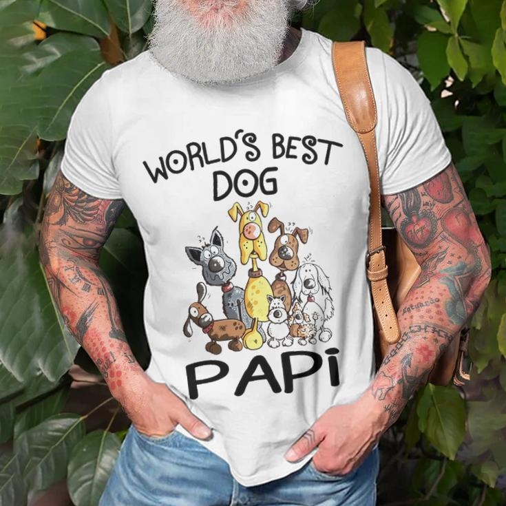 Papi Grandpa Worlds Best Dog Papi T-Shirt Gifts for Old Men