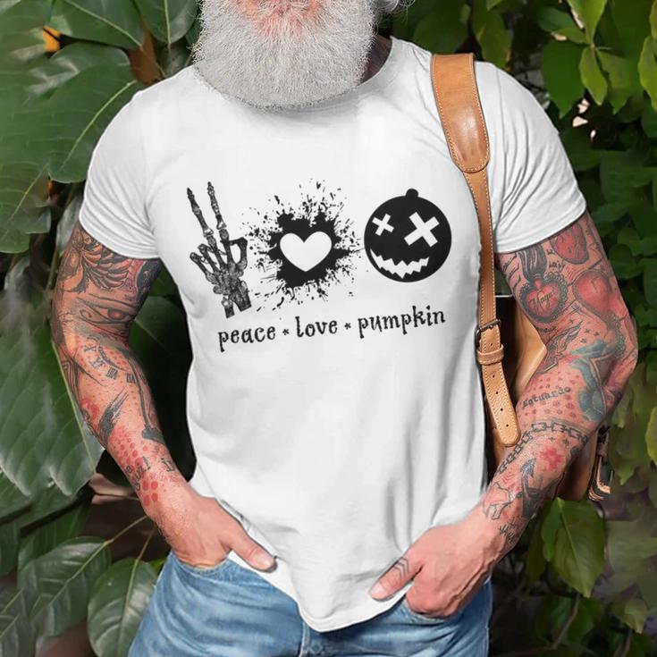 Peace Love Pumpkin Halloween Unisex T-Shirt Gifts for Old Men