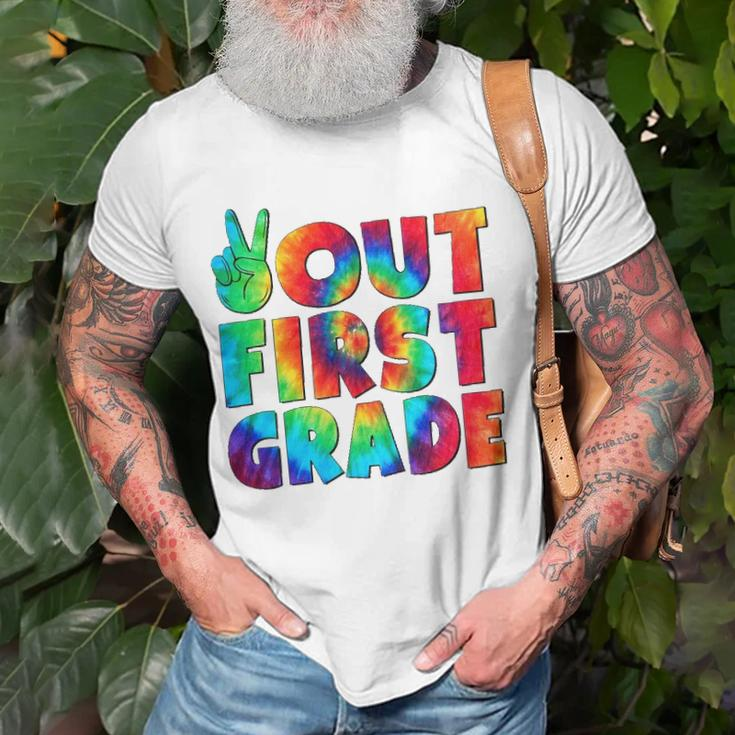 Peace Out First 1St Grade Graduation Last Day Of School Unisex T-Shirt Gifts for Old Men